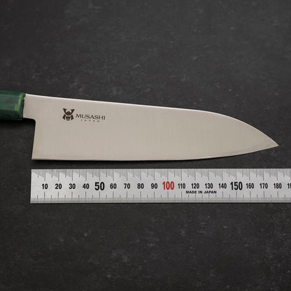 Santoku AUS-8 Polished Ocean Green Handle 180mm