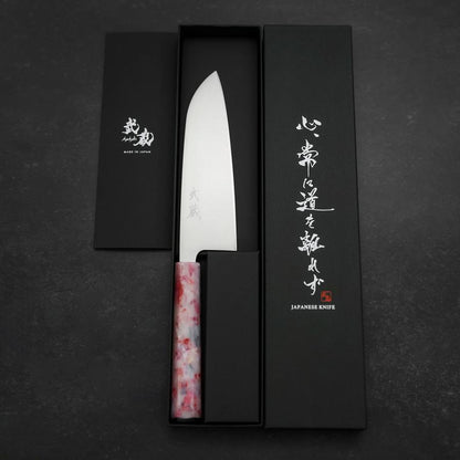 Santoku AUS-8 Polished Ocean Sakura Handle 165mm