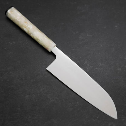 Santoku AUS-8 Polished Ocean White Handle 165mm