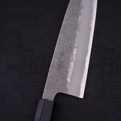 Santoku Blue Steel #2 Nashiji Stainless Clad Ebony Handle 165mm