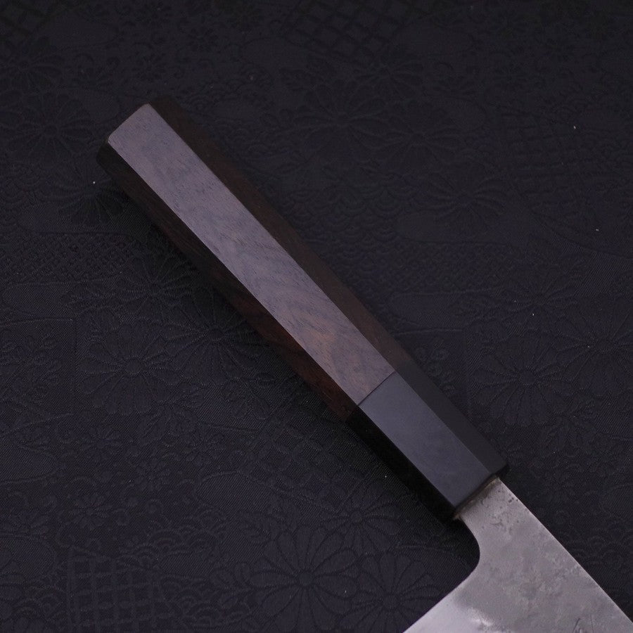 Santoku Blue Steel #2 Nashiji Stainless Clad Ebony Handle 165mm