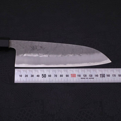 Santoku Blue Steel #2 Nashiji Stainless Clad Ebony Handle 165mm