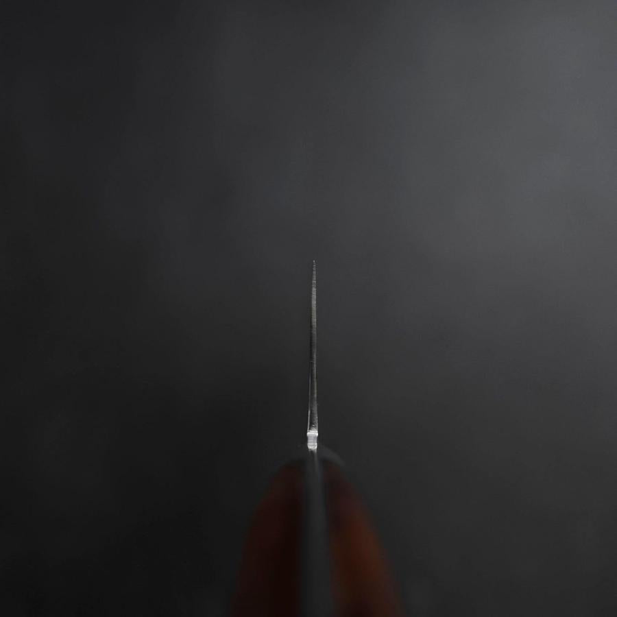 Santoku Blue Steel #2 Stainless Clad Colored Damascus Western Ironwood Handle 180mm