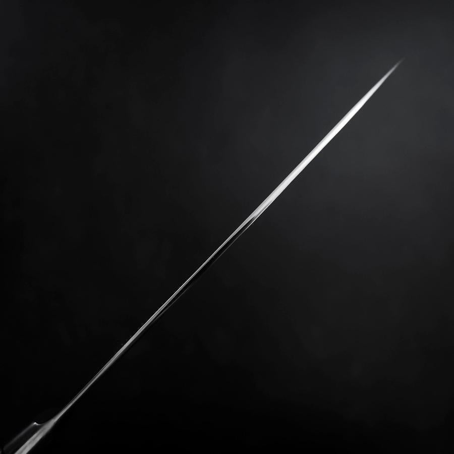 Santoku Blue Steel #2 Stainless Clad Colored Damascus Western Ironwood Handle 180mm