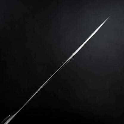 Santoku Blue Steel #2 Stainless Clad Colored Damascus Western Ironwood Handle 180mm