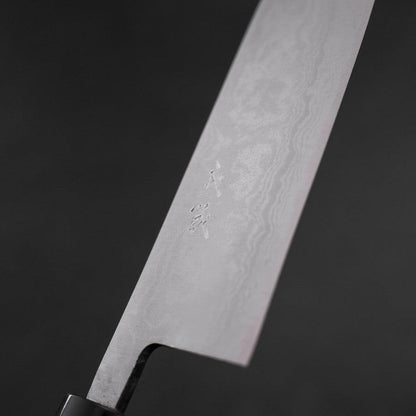 Santoku Blue Super Damascus Buffalo Magnolia Handle 165mm