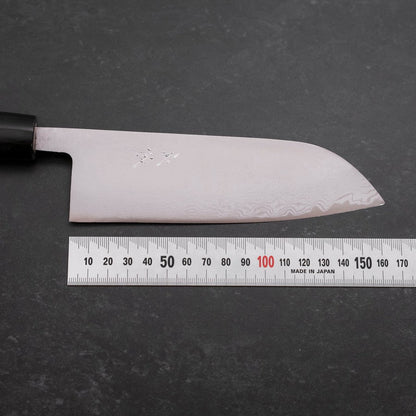 Santoku Blue Super Damascus Buffalo Magnolia Handle 165mm