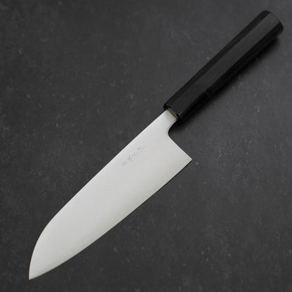 Santoku Blue Super Polished Buffalo Ebony Handle 165mm