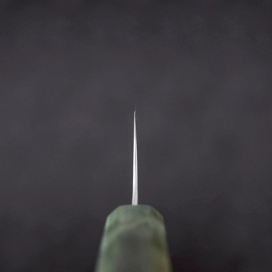 Santoku Blue Super Polished Maple Green Handle 180mm