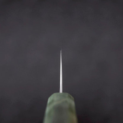 Santoku Blue Super Polished Maple Green Handle 180mm