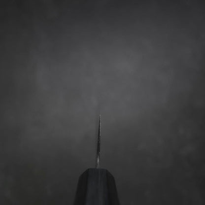 Santoku Blue Steel #1 Kurouchi Dark Blue Urushi Handle 180mm