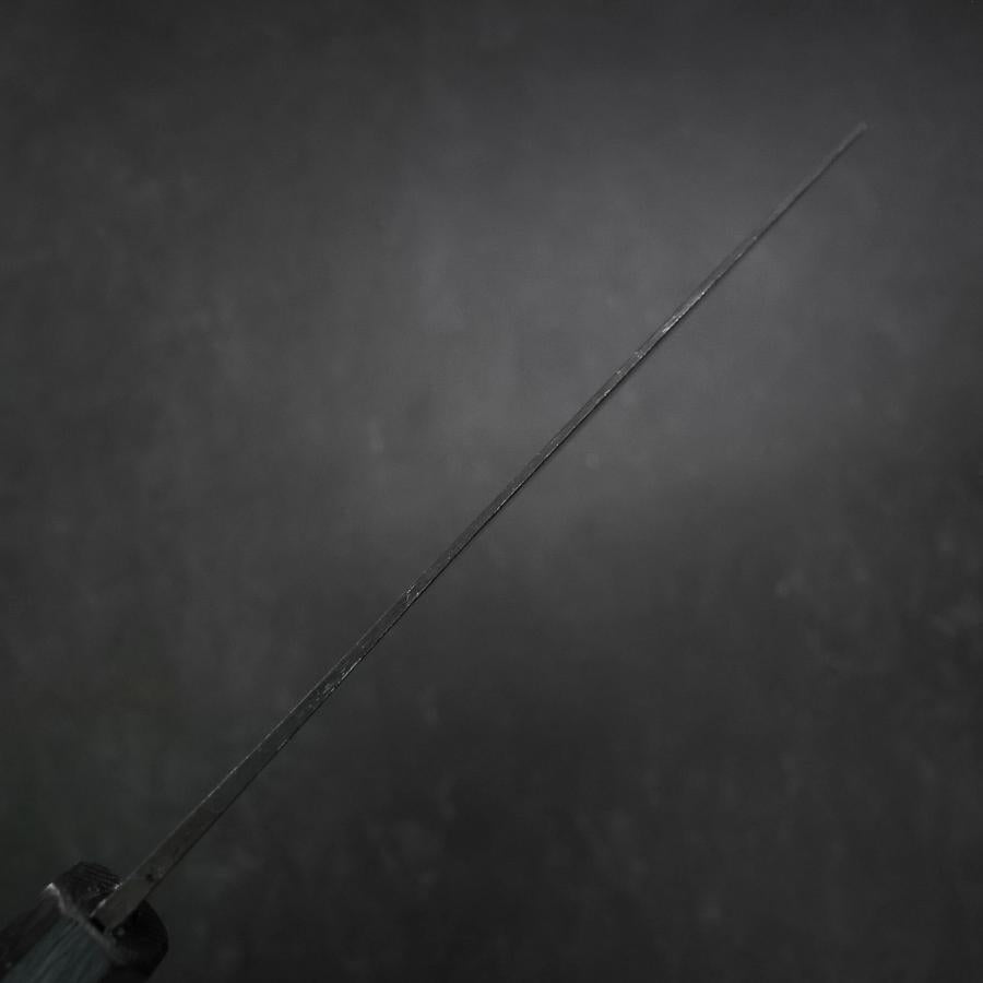 Santoku Blue Steel #1 Kurouchi Dark Blue Urushi Handle 180mm