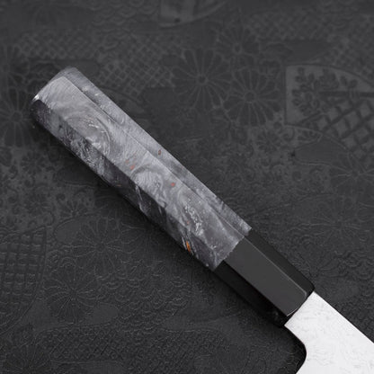 Santoku Blue Steel #1 Suminagashi Maple Blue Handle 170mm
