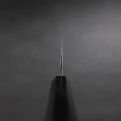 Santoku Blue Steel #2 Damascus Buffalo Ebony Handle 165mm