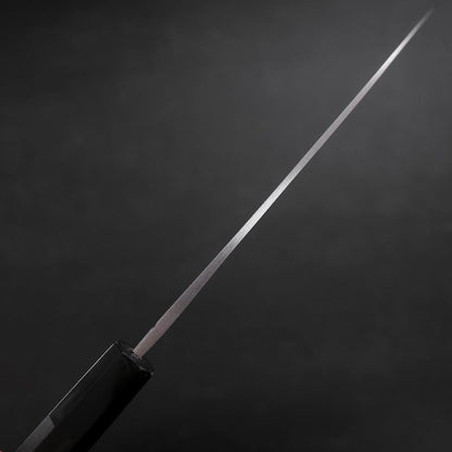 Santoku Blue Steel #2 Damascus Buffalo Ebony Handle 165mm