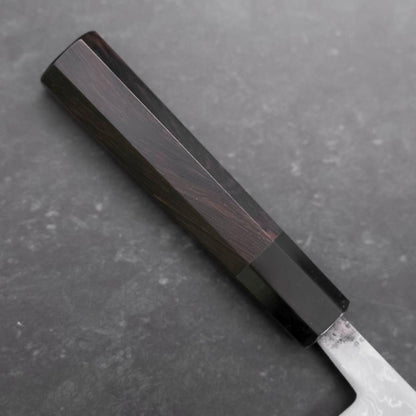 Santoku Blue Steel #2 Damascus Buffalo Ebony Handle 165mm