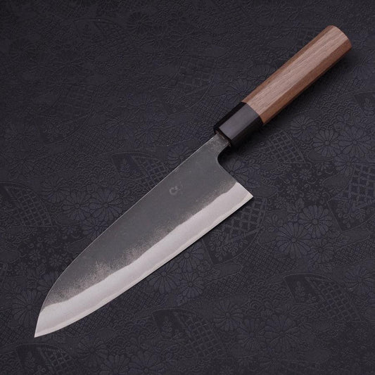 Santoku Blue Steel #2 Hon-Kurouchi Walnut Handle 190mm