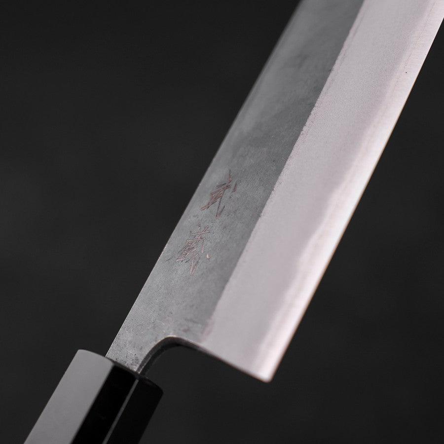 Santoku Blue Steel #2 Kurouchi Buffalo Teak Handle 165mm