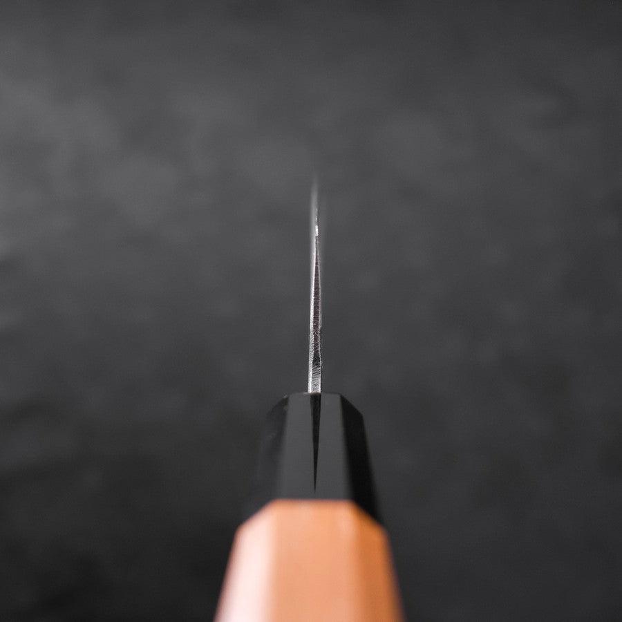 Santoku Blue Steel #2 Kurouchi Buffalo Teak Handle 165mm