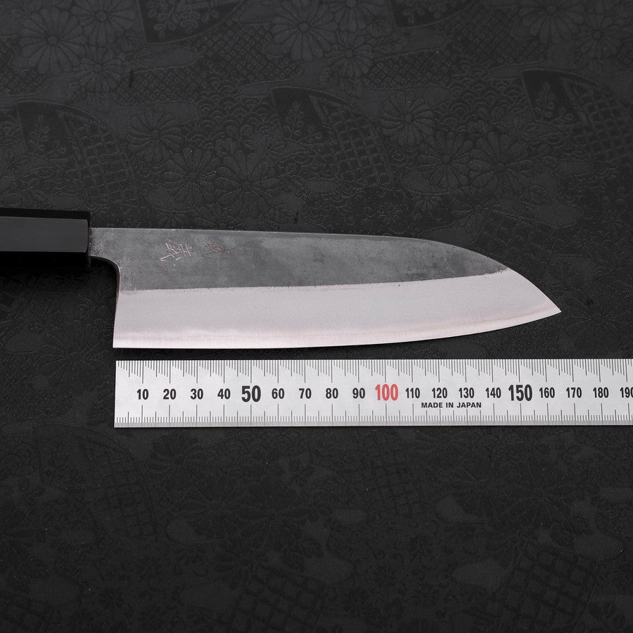 Santoku Blue Steel #2 Kurouchi Buffalo Teak Handle 165mm