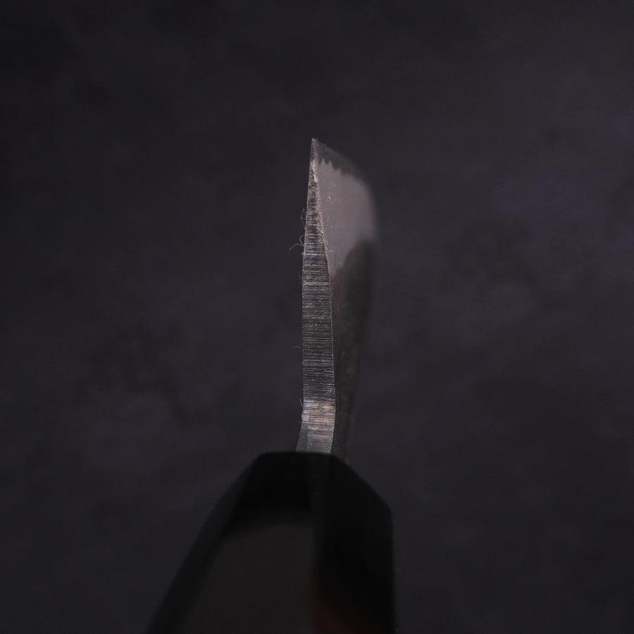 Santoku Blue Steel #2 Kurouchi Chokin Nami-Fuji Buffalo Ebony Handle 170mm
