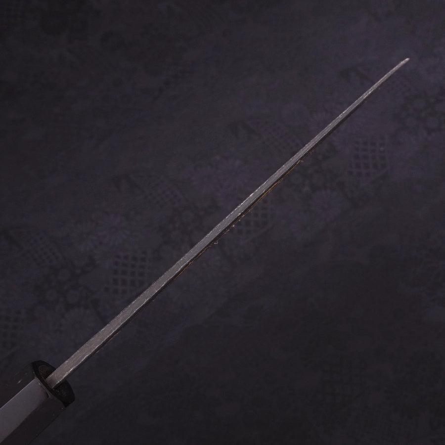 Santoku Blue Steel #2 Kurouchi Chokin Nami-Fuji Buffalo Ebony Handle 170mm