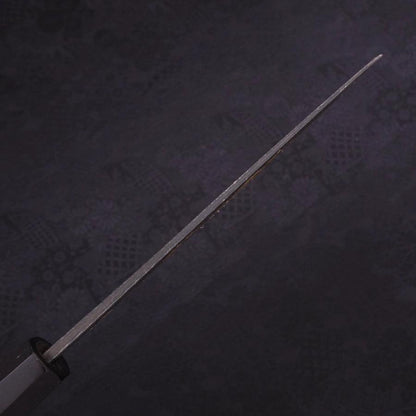 Santoku Blue Steel #2 Kurouchi Chokin Nami-Fuji Buffalo Ebony Handle 170mm