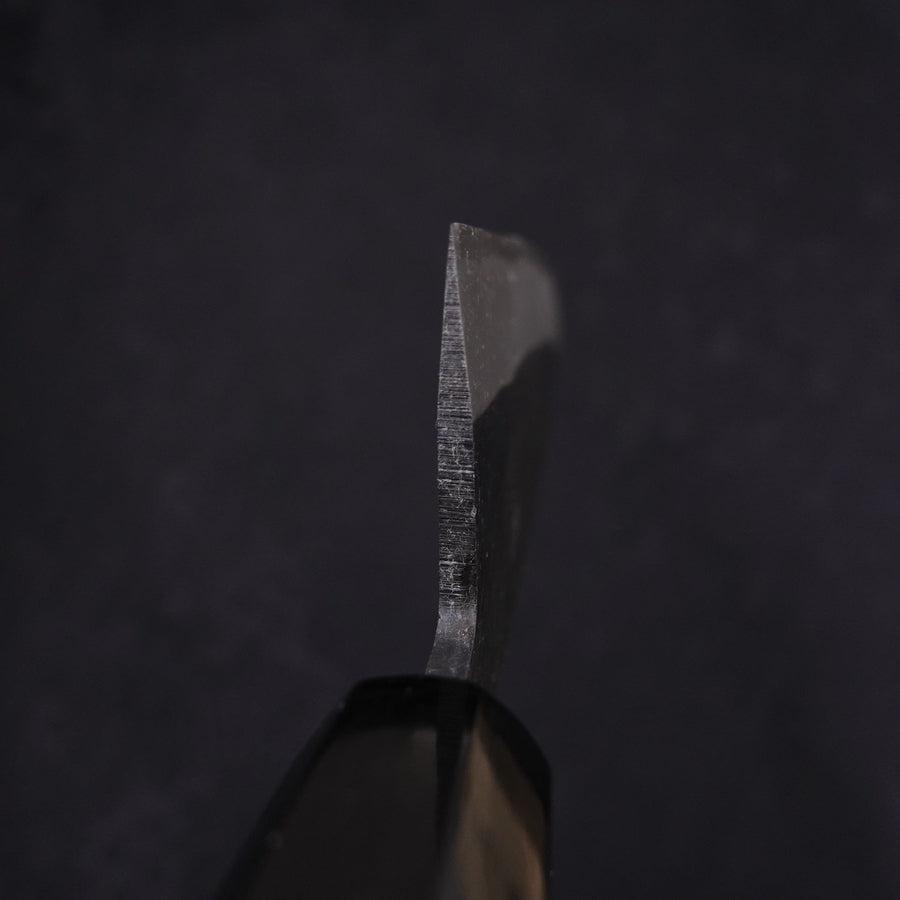 Santoku Blue Steel #2 Kurouchi Chokin Sakura-Fuji Buffalo Ebony Handle 170mm