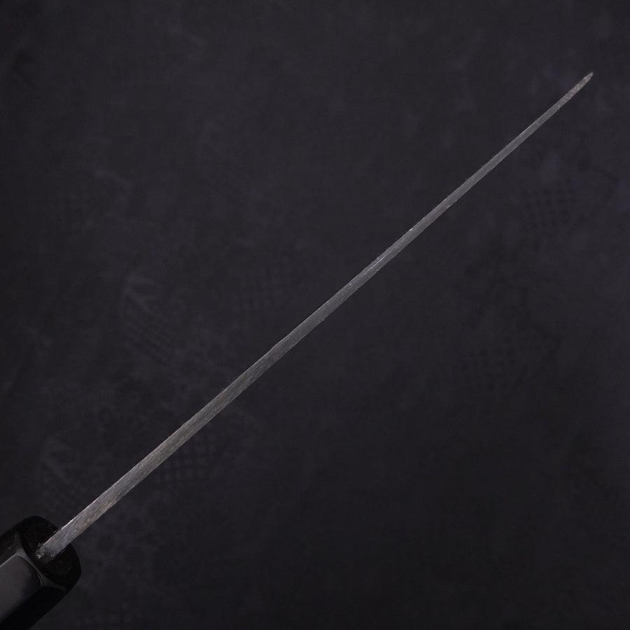 Santoku Blue Steel #2 Kurouchi Chokin Sakura-Fuji Buffalo Ebony Handle 170mm