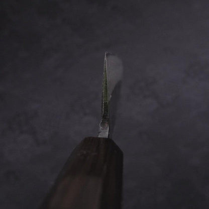 Santoku Blue Steel #2 Kurouchi Damascus Buffalo Ebony Handle 165mm