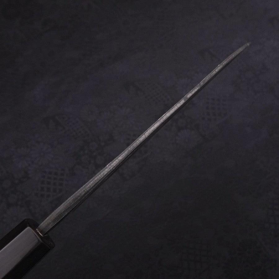 Santoku Blue Steel #2 Kurouchi Damascus Buffalo Ebony Handle 165mm