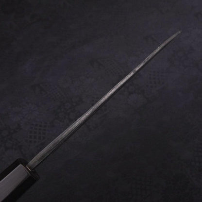Santoku Blue Steel #2 Kurouchi Damascus Buffalo Ebony Handle 165mm