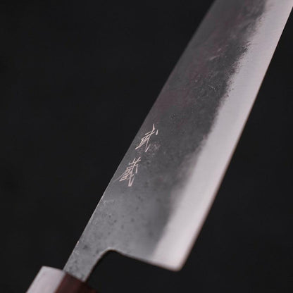Santoku Blue Steel #2 Kurouchi Ebony Handle 165mm