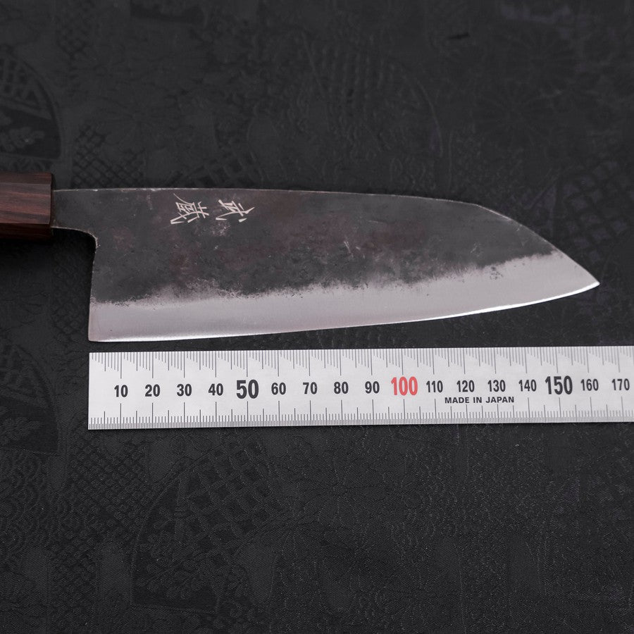 Santoku Blue Steel #2 Kurouchi Ebony Handle 165mm