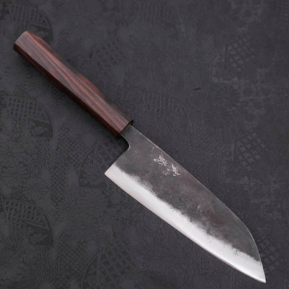 Santoku Blue Steel #2 Kurouchi Ebony Handle 165mm