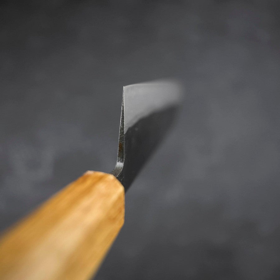 Santoku Blue Steel #2 Kurouchi Oak Handle 165mm