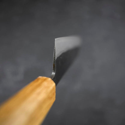 Santoku Blue Steel #2 Kurouchi Oak Handle 165mm