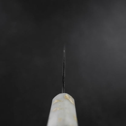 Santoku Blue Steel #2 Kurouchi Ocean Black White Gold Handle 165mm