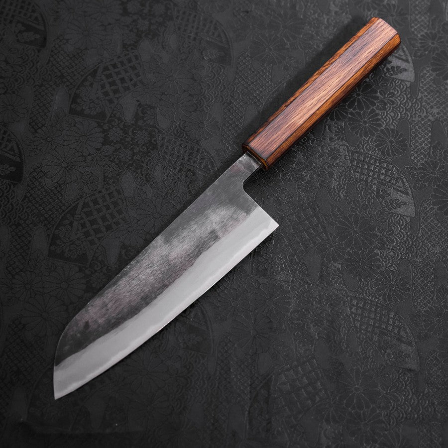 Santoku Blue Steel #2 Kurouchi Sumi Urushi Handle 165mm