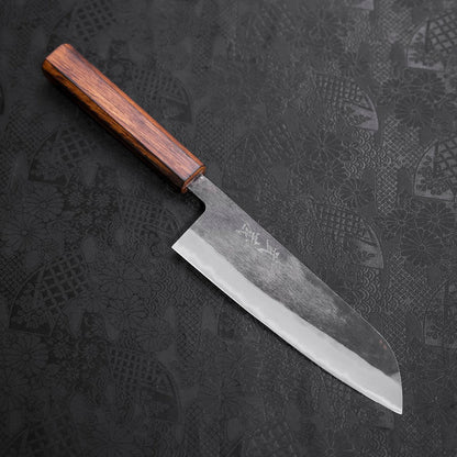 Santoku Blue Steel #2 Kurouchi Sumi Urushi Handle 165mm