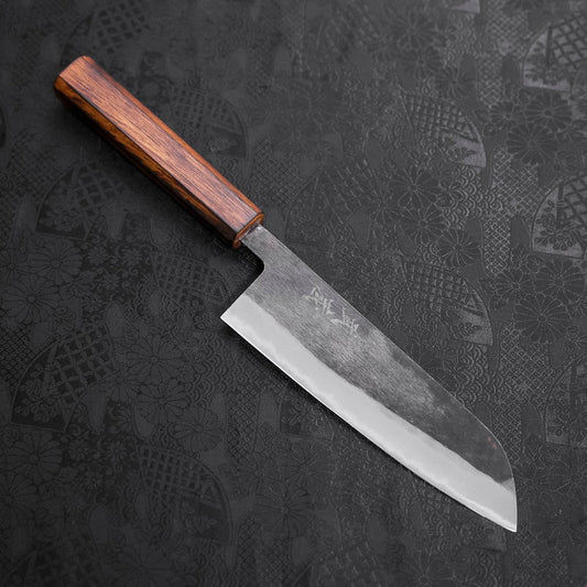 Santoku Blue Steel #2 Kurouchi Sumi Urushi Handle 165mm