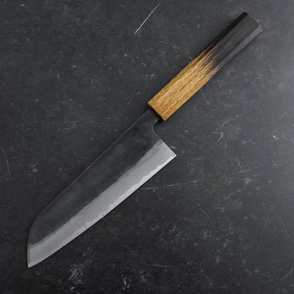 Santoku Blue Steel #2 Kurouchi Yaki-Urushi Handle 165mm