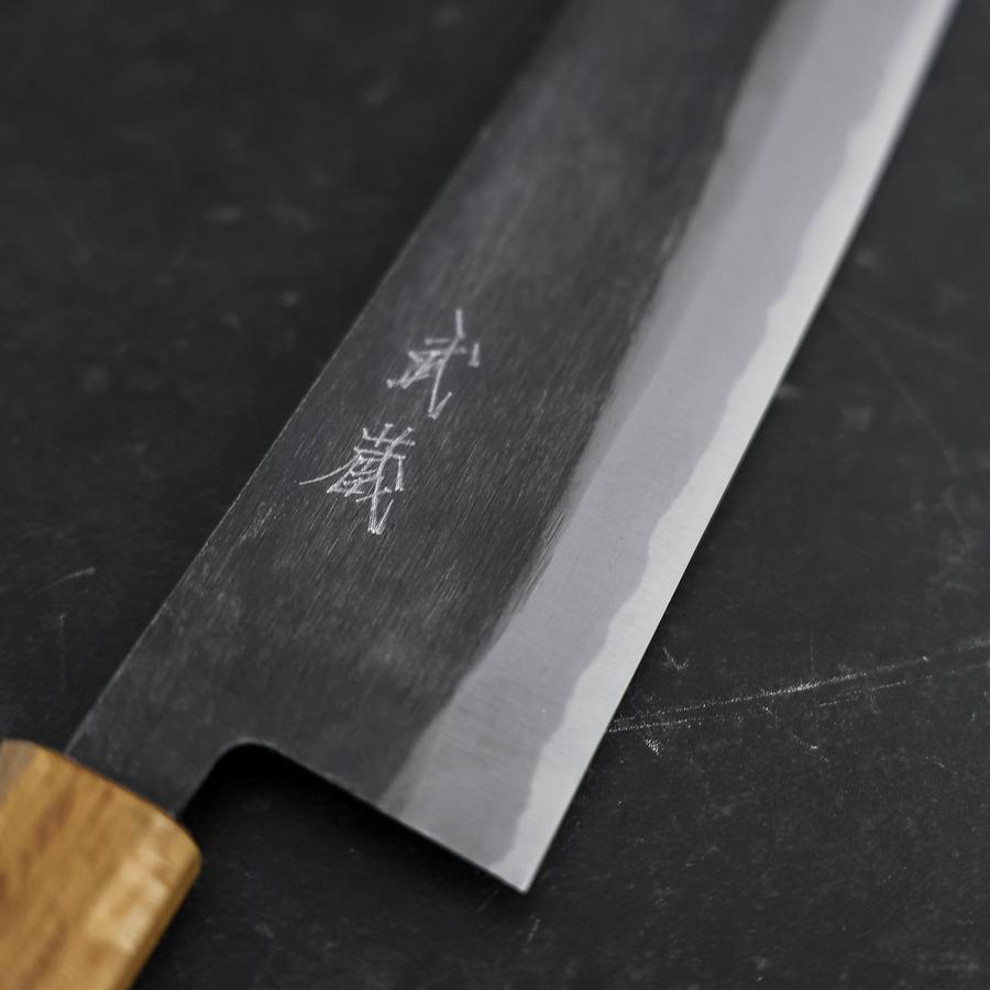 Santoku Blue Steel #2 Kurouchi Yaki-Urushi Handle 165mm