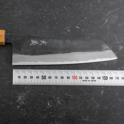 Santoku Blue Steel #2 Kurouchi Yaki-Urushi Handle 165mm
