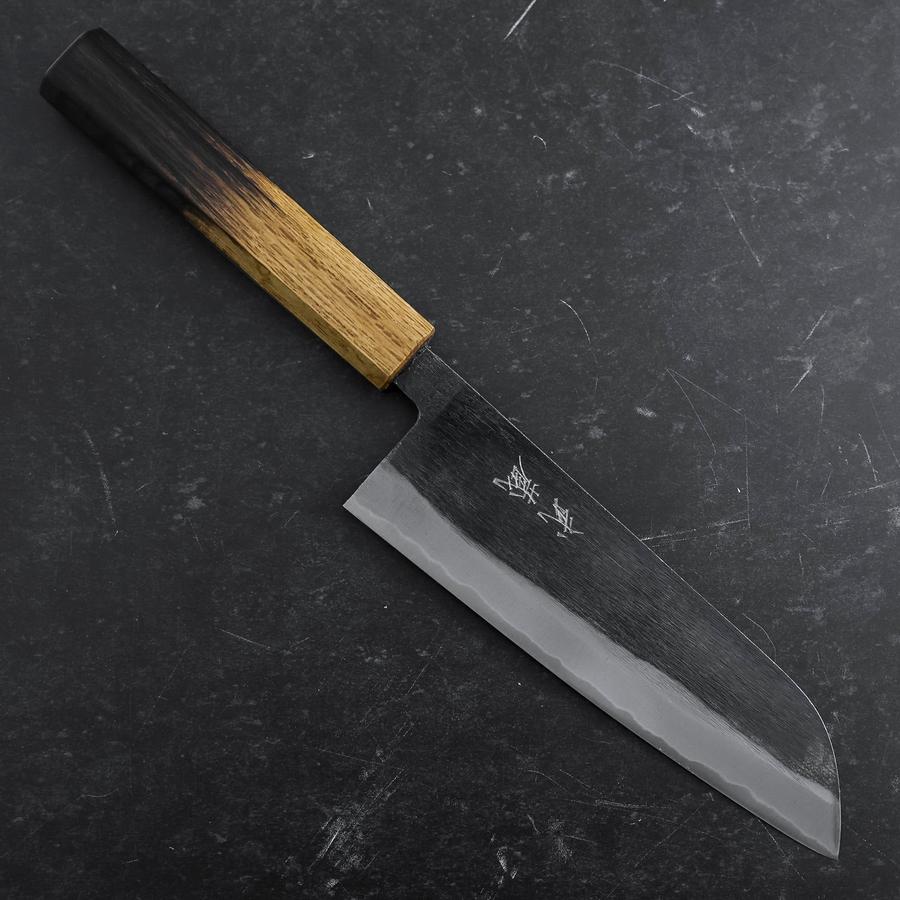 Santoku Blue Steel #2 Kurouchi Yaki-Urushi Handle 165mm