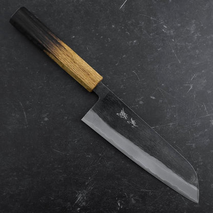 Santoku Blue Steel #2 Kurouchi Yaki-Urushi Handle 165mm