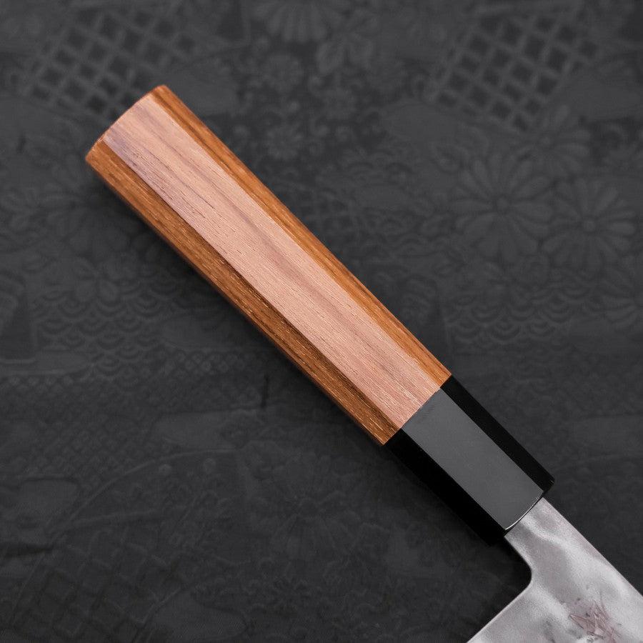 Santoku Blue Steel #2 Nashiji Stainless Clad Buffalo Teak Handle 165mm