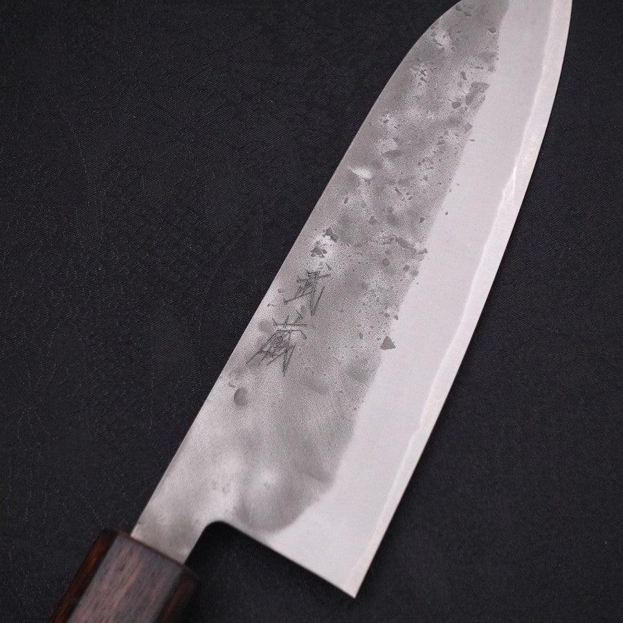 Santoku Blue Steel #2 Nashiji Stainless Clad Sumi Urushi Handle 165mm