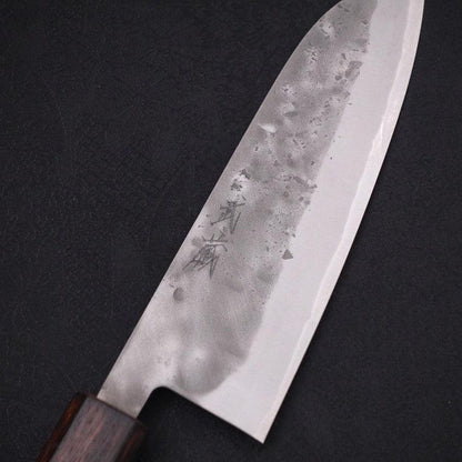 Santoku Blue Steel #2 Nashiji Stainless Clad Sumi Urushi Handle 165mm