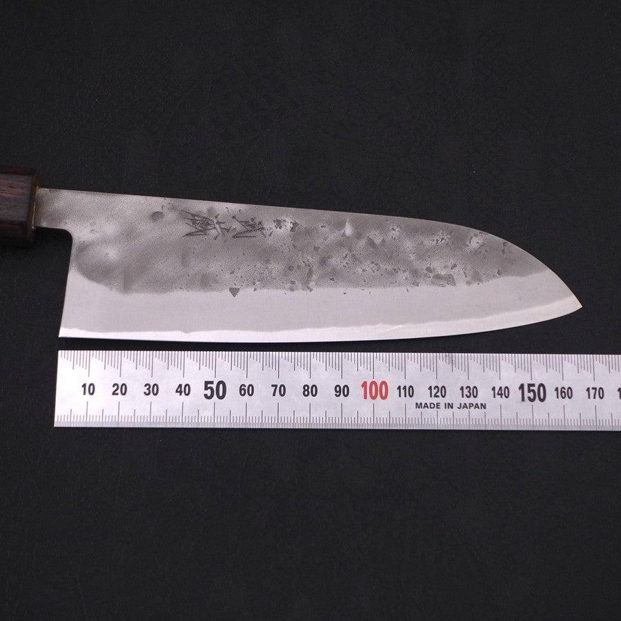 Santoku Blue Steel #2 Nashiji Stainless Clad Sumi Urushi Handle 165mm